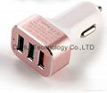 Quick Charge 3.0 42W 3-Ports Fast USB Smart Car Charger  3