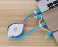 3-in-1 Retractable USB Cables(Lighting + Type-C + Micro USB) 2A Fast Charge 6