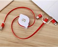 3-in-1 Retractable USB Cables(Lighting + Type-C + Micro USB) 2A Fast Charge 11