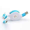 3-in-1 Retractable USB Cables(Lighting + Type-C + Micro USB) 2A Fast Charge 4