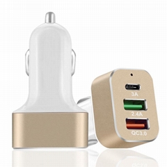 QC3.0 USB Fast Car Charger with Type-C