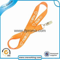 factory wholesale polyester silk printed lanyard