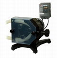 AC motor peristaltic pump fluid transfer