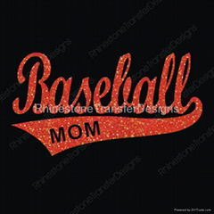 Sell Hotfix Baseball Mom Glitter Motif