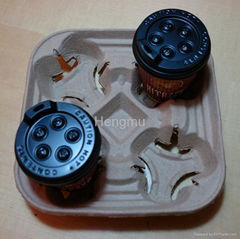 paper pulp coffee cup tray for 4 cups