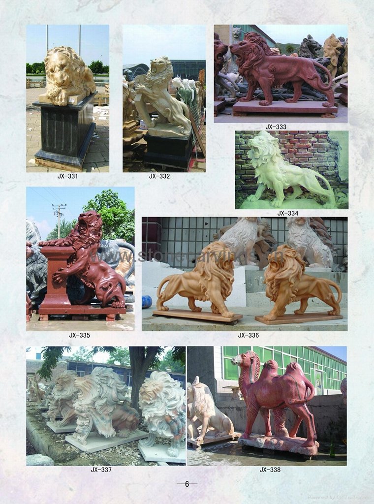 Animal Sculpture,Marble Lion