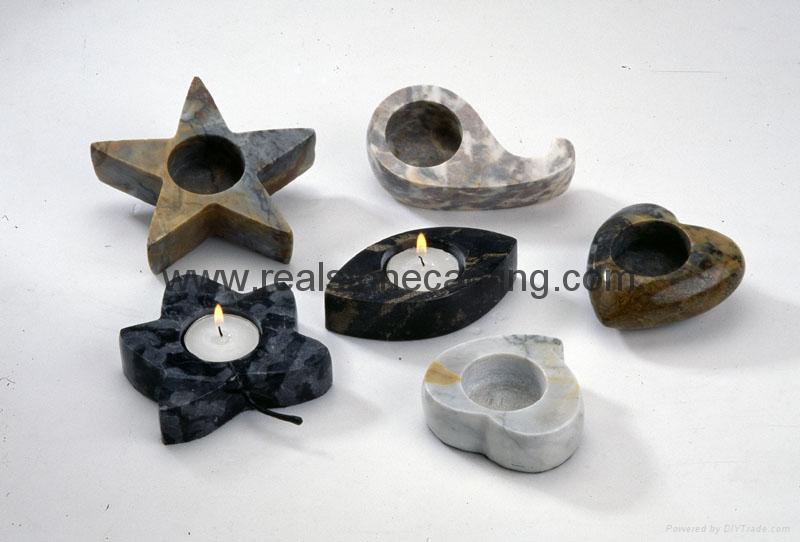 Stone candle holder