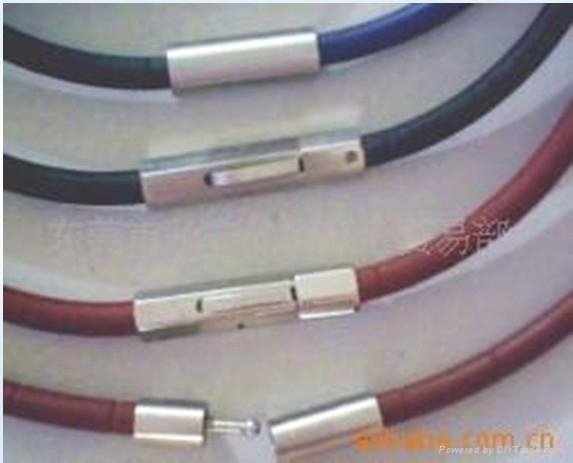 Genuine leather bracelet with stainless steel clasp
