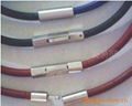 Genuine leather bracelet with stainless steel clasp 1