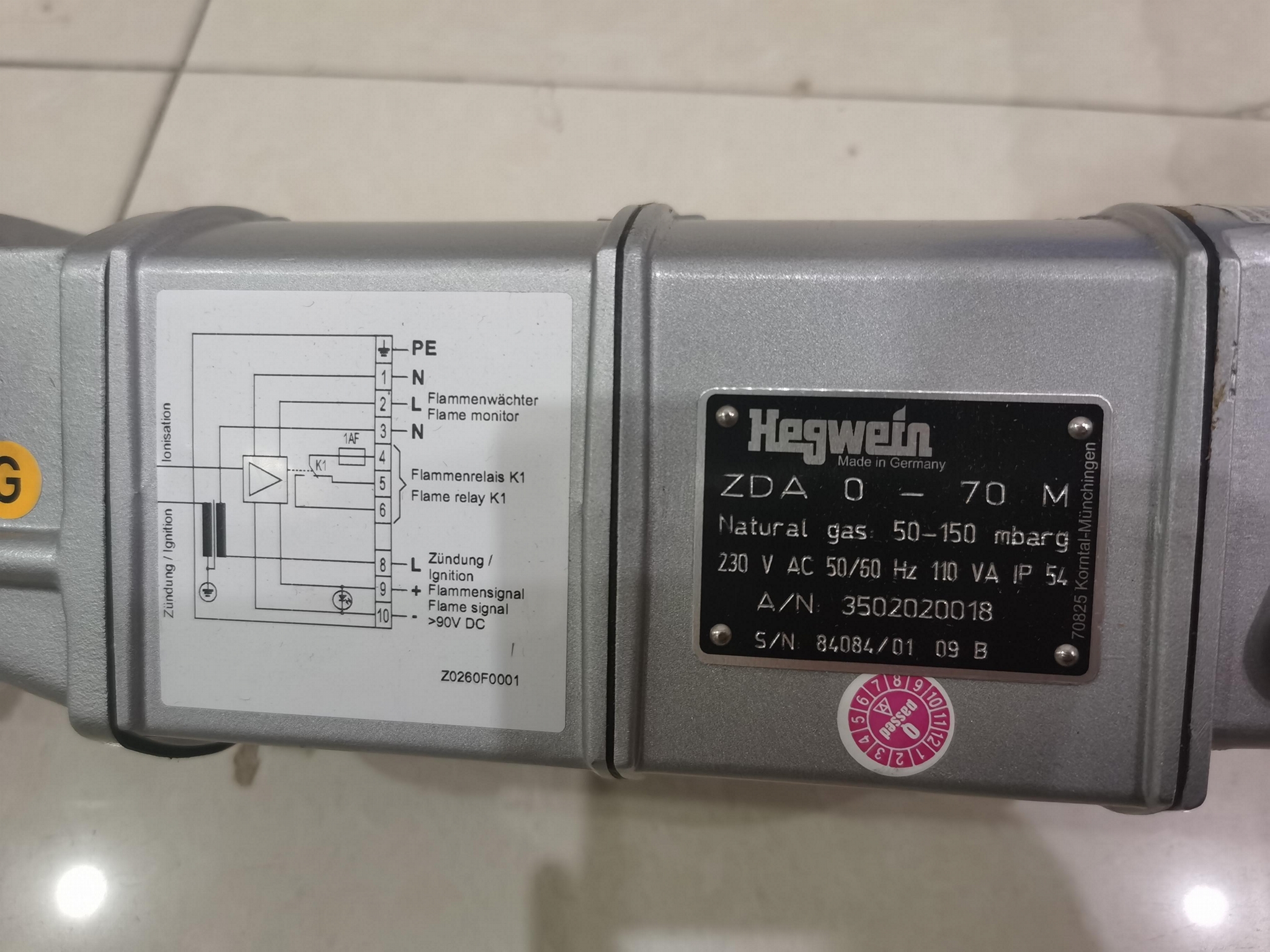 HEGWEIN點火器 ZDA 0-70M 5
