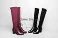 Free Shipping Leather Elastic Pointed Toe Middle big heel ladies Fashion boots