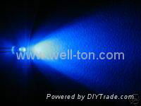 5mm blue led  water clear 40degree