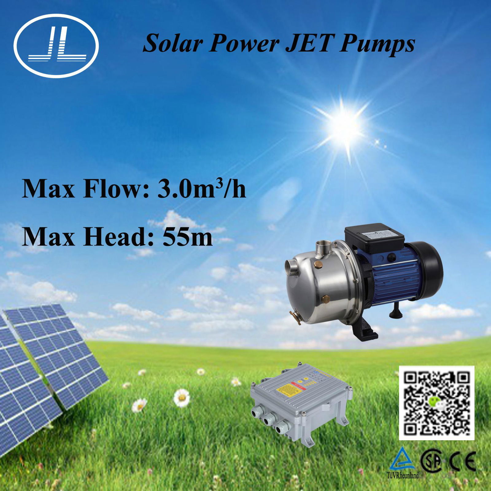 750W Solar Power JET Pumps JET3.0/55D72 JL (China Manufacturer) Pumps Vacuum Equipment