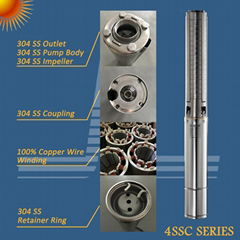 300W-1500W 4inch BLDC Solar Submersible Pump System with MPPT Controller