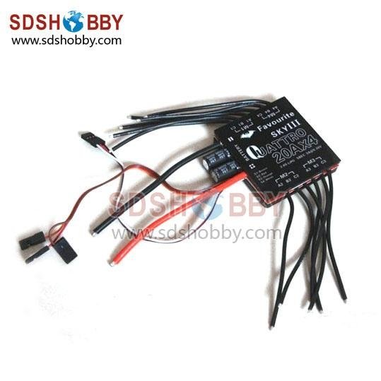 FVT 20A 4-in-1 Brushless ESC(SKY III series) for Multicopter with SBEC#FVT-M20-4 2