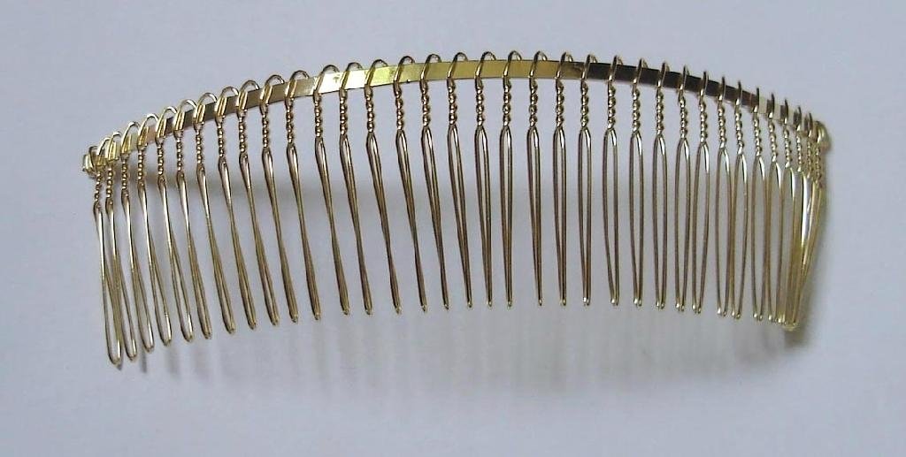 35teeth plain golden metal comb