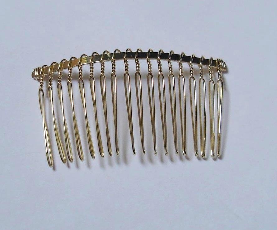 35teeth plain golden metal comb 2