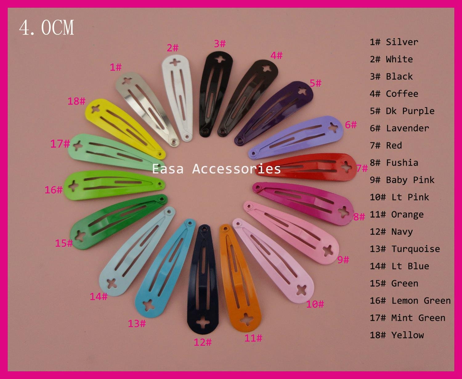 5.0cm 4.0cm colorful drop tear metal snap clips with pad  Handmade baby boutique 4