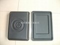 Black molded pulp cellphone tray, smooth on both sides