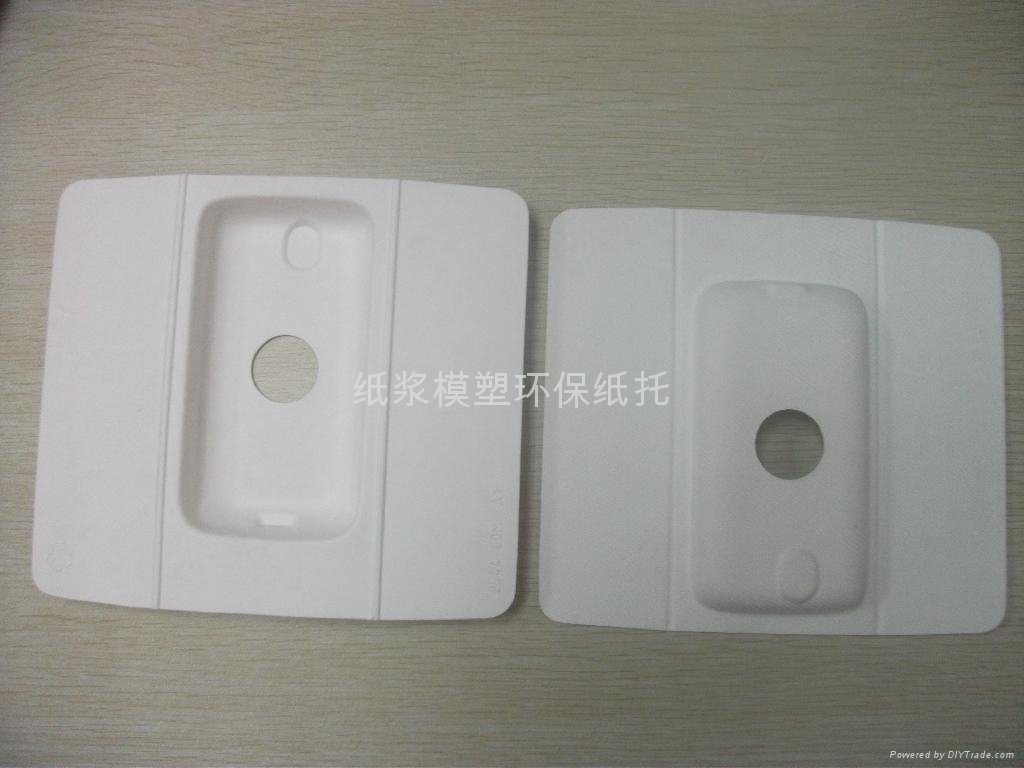 molded pulp packaging, smooth on both sides, pulp tray for cellphone, I pad 3