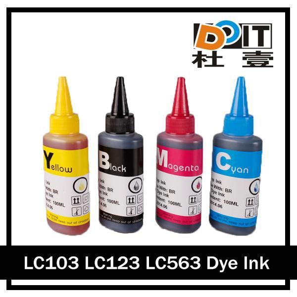 Factory price LC103/123/585/583 universal dye ink for Brother DCP-J100