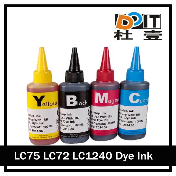 Factory price LC73/75 universal dye ink for Brother DCP-J100 3