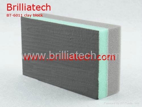 car wash sponge dual color clay bar wax block magic clay block foam applicator  2