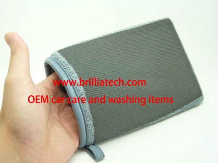 car microfiber clay bar mitt auto detailing glove coral velvet mitt clean drying 3