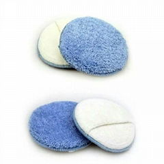 High density microfiber polishing pad car wax applicator with finger pocket