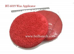 Microfiber car wax sponge applicator with Finger Pocket for apply remove wax 