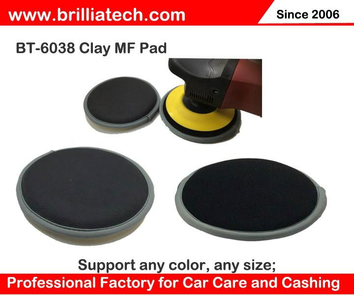6inch170mm car clay bar pad magic sponge fiber wax detailing pad clay disc 4
