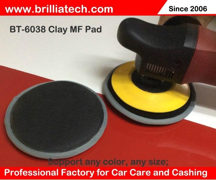 6inch170mm car clay bar pad magic sponge fiber wax detailing pad clay disc 5