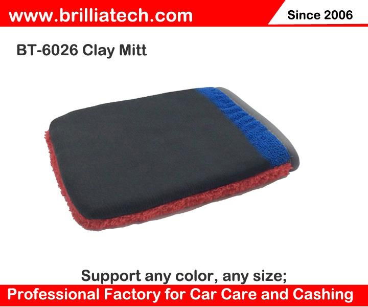 Plush clay bar car washing glove microfiber cloth clay mitt car wax detailing 