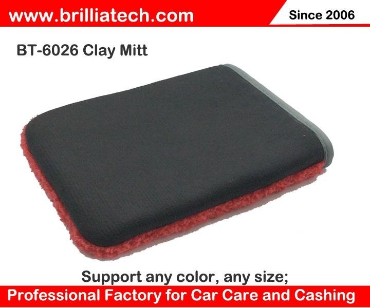 Plush clay bar car washing glove microfiber cloth clay mitt car wax detailing  2