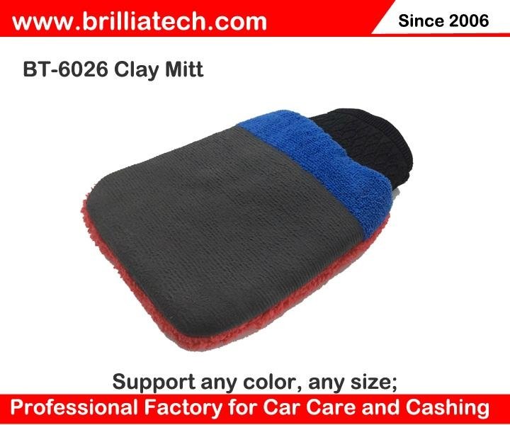 Plush clay bar car washing glove microfiber cloth clay mitt car wax detailing  3