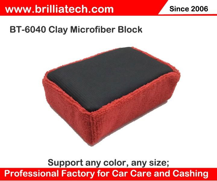 Microfiber Applicator auto care wash car clay bar block for Detailing Polishing 2