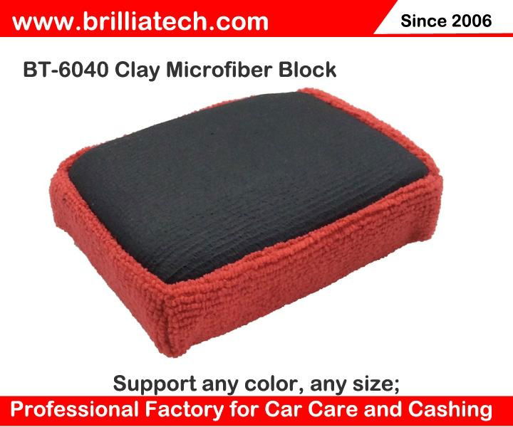 Microfiber Applicator auto care wash car clay bar block for Detailing Polishing 4
