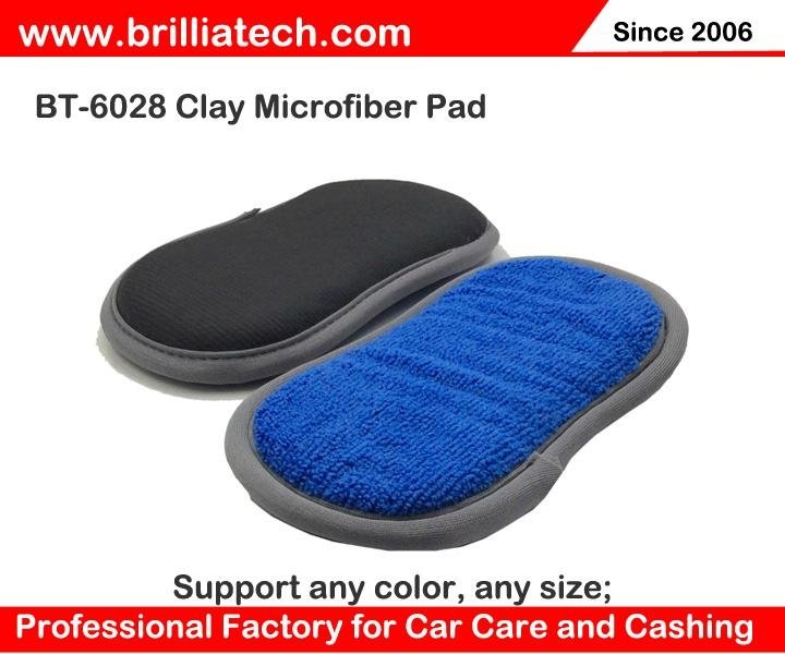 car care washing Pear-Shaped microfiber clay bar pad car wax applicator 3