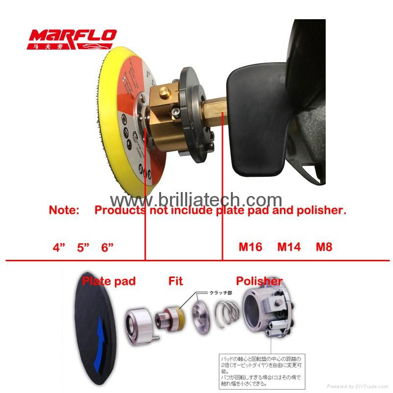 Marflo可調偏心轉換適合拋光海綿板砂光墊和拋光墊拋光機升級 4