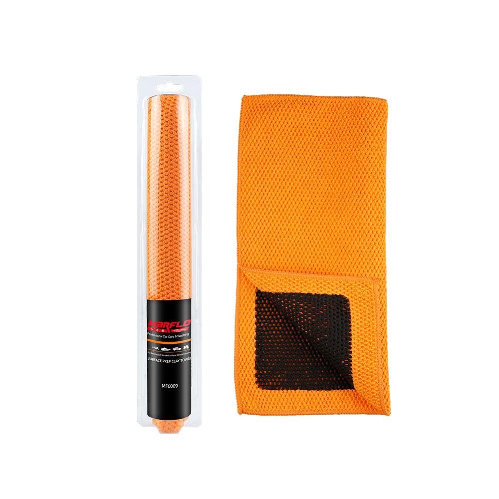 BT-6009 Piont Orange Clay Cloth  Clay Towel Pad Eraser with Blister Glove 