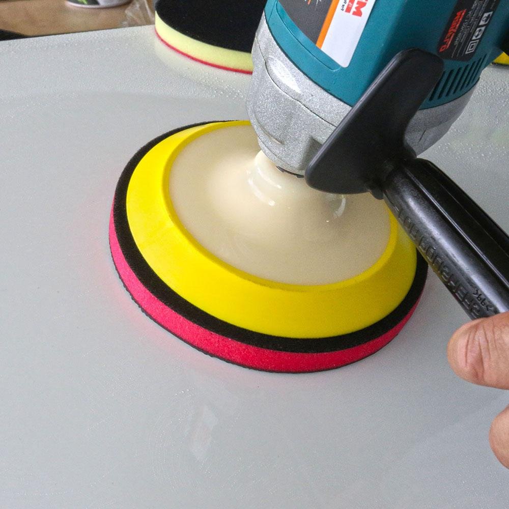 汽车抛光清洁海绵盘气动手动研磨盘去漆面氧化树胶水泥魔泥盘 5