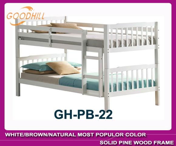 white bunk bed with slat head structure