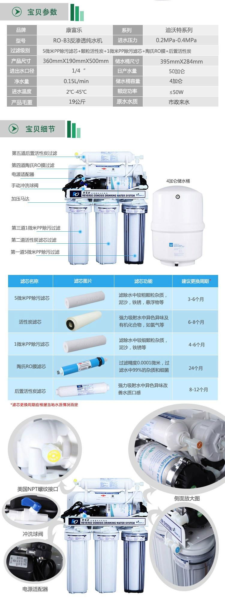 溢泰康富乐RO反渗透纯水机净水器 直饮水机 3