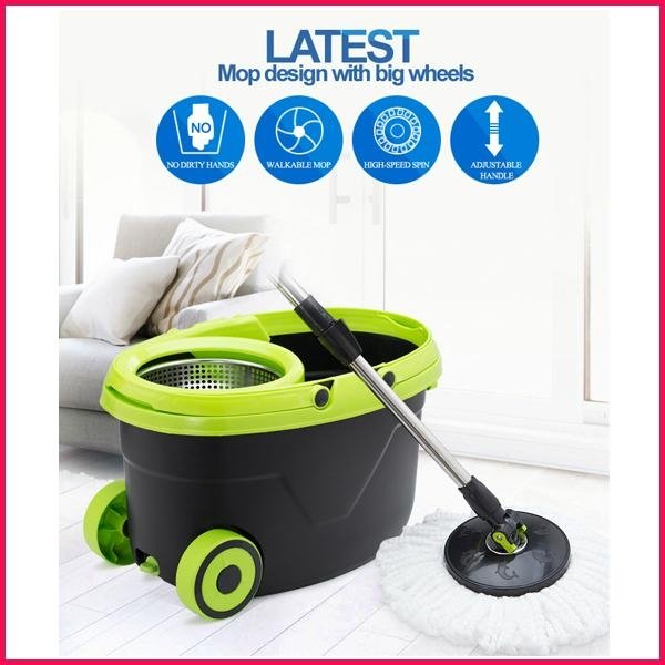 New Spin Magic Mop with Stainless Steel spining basket  4