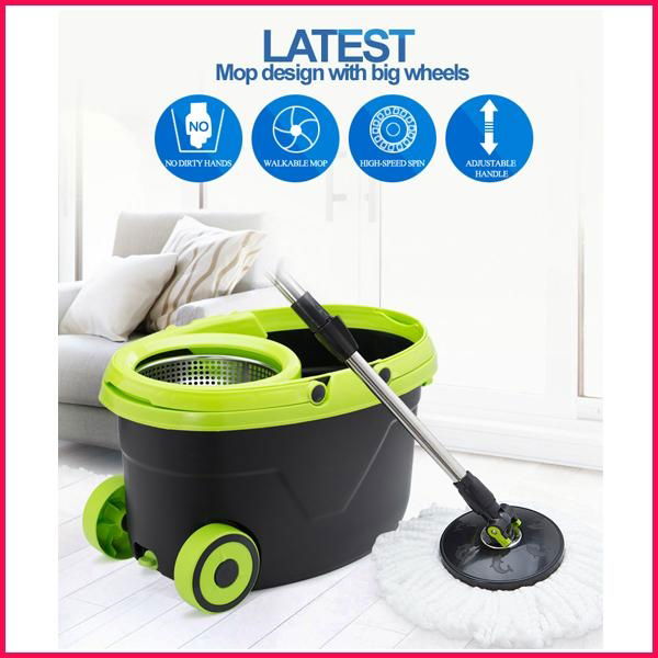   Hurricane system Two Drive Bucket 360 Spin Magic Mop  4