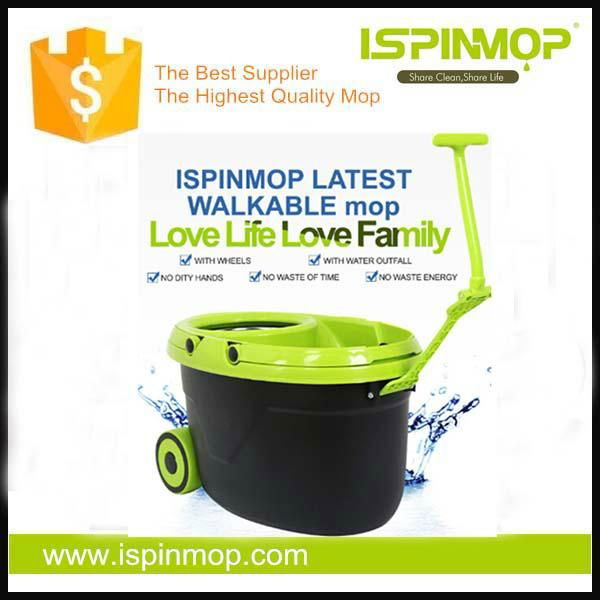   2015 Best sell ISPINMOP Floor spin mop With 12.8L Bucket , Walkable 