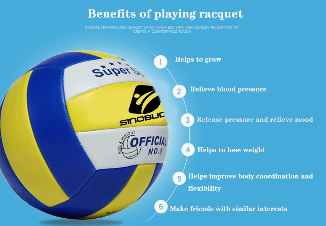 Custom OEM Volley ball Official Size 5 Customized Beach Volleyball ball PVC PU L SINOBUDO
