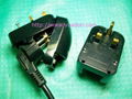 European schuko SCP3 to UK 13A plug adaptor - BLACK