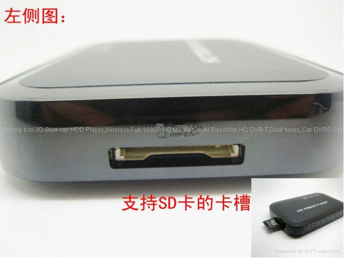 Full 1080P HD media player with VGA,SD/MMC Card reader /USB HOST Function 2