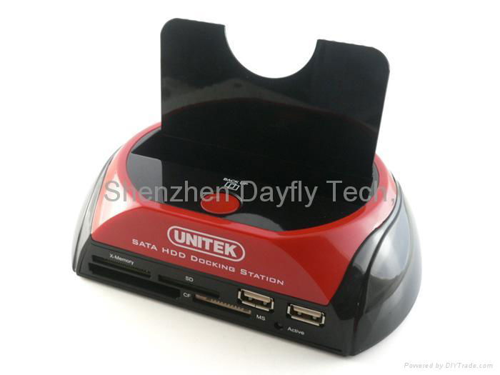 2.5"/3.5"SATA HDD Docking Station w/Card Reader+ HUB Model No: HD393 3